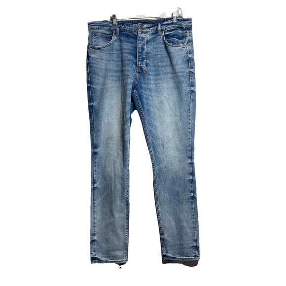 Ksubi Jeans Mens 36x32 Blue Chitch Pure Dynamite Slim Button Fly Whiskered Punk - Picture 5 of 8